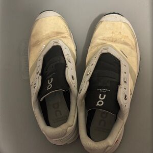On Running Men's Cream and Black Athletic Shoes